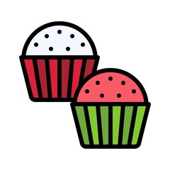 icon, Christmas food and drink vector