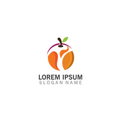 Obraz premium Abstract simple Orange fruit logo design inspiration
