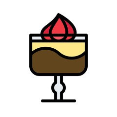 Parfait icon, Christmas food and drink vector