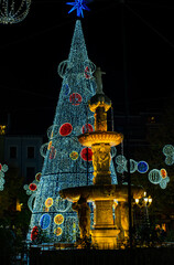 Christmas lights decoration in Granada Spain