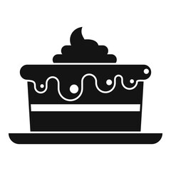 Room service birthday cake icon. Simple illustration of room service birthday cake vector icon for web design isolated on white background