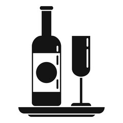 Room service wine bottle icon. Simple illustration of room service wine bottle vector icon for web design isolated on white background