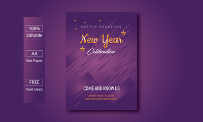 New Year Celebration Flyer, Poster, Banner modern Template Design.