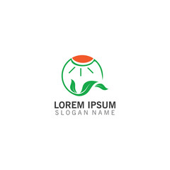 Floral nature leaf elegant design logo icon vector template