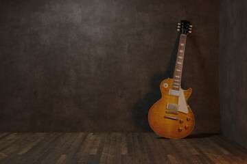 Electric guitar in the empty room