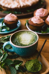 matcha tea and sweets