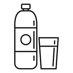 Room service water bottle icon. Outline room service water bottle vector icon for web design isolated on white background