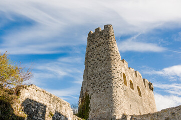 Pfeffingen, Ruine, Burg, Burganlage, Aesch, Duggingen, Laufental, Birseck, Klus, Baselland, Wanderweg, Aussichtspunkt, Winter, Morgensonne, Wintertag, Schweiz, Nordwestschweiz