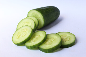 cucumber vegetables fresh healthy food with isolated background