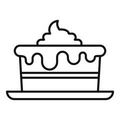 Room service birthday cake icon. Outline room service birthday cake vector icon for web design isolated on white background