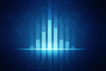 2d rendering Stock market online business concept. business Graph 