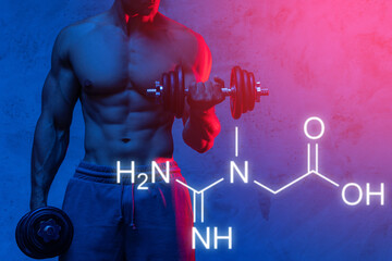Creatine formula and muscular bodybuilder
