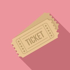 Cinema tickets icon. Flat illustration of cinema tickets vector icon for web design