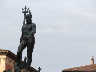 The statue of Neptune in Piazza del Nettuno next to Piazza Maggiore, Bologna Italy