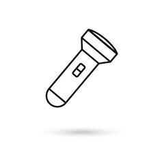 Flashlight flat design vector icon