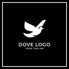 Simple Dove Logo White Concept