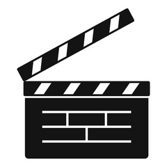 Fototapeta premium Video clapper icon. Simple illustration of video clapper vector icon for web design isolated on white background