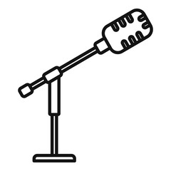 Stage director microphone icon. Outline stage director microphone vector icon for web design isolated on white background