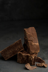 Piece of dark belgium chocolate 
