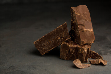 Piece of dark belgium chocolate 