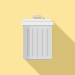 Garbage bin icon. Flat illustration of garbage bin vector icon for web design