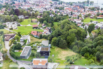 Bregenz aus der Pfänderseilbahn aus gesehen