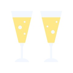 Sparkling wine icon, Christmas food and drink vector