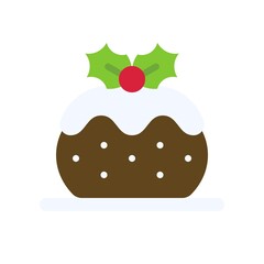 Cake icon, Christmas food and drink vector