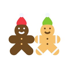 Gingerbread cookies icon, Christmas food and drink vector