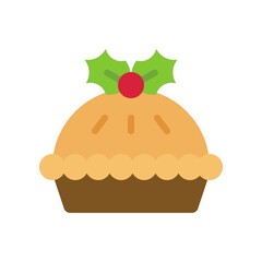 Christmas pie icon, Christmas food and drink vector