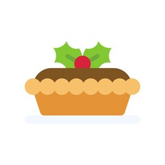 Mince pie icon, Christmas food and drink vector