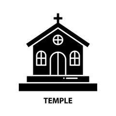 temple icon, black vector sign with editable strokes, concept illustration