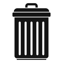 Garbage bin icon. Simple illustration of garbage bin vector icon for web design isolated on white background