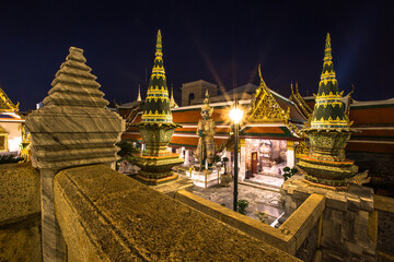 Fototapeta premium Background of one of Bangkok's major tourist attractions(Temple of the Emerald Buddha-Wat Phra Si Rattana Satsadaram/Wat Phra Kaew, tourists all over the world always come to admire the beauty in thai