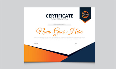Certificate of appreciation template .Modern certificate template  