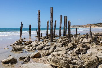 The iconic jetty ruins in Port Willunga South Australia on December 8th 2020