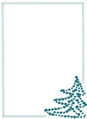 Layout on a white background, Christmas Tree made of precious stones, glamorous design for winter and new year leaflets, posters, letterheads, invitations
