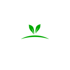 Simple design green Growing plant, art, sign, symbol illustration