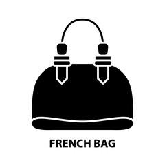 french bag icon, black vector sign with editable strokes, concept illustration