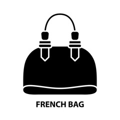 french bag icon, black vector sign with editable strokes, concept illustration