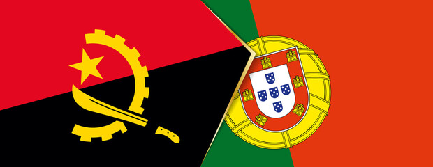Angola and Portugal flags, two vector flags.