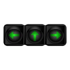 Green traffic lights icon. Cartoon of green traffic lights vector icon for web design isolated on white background