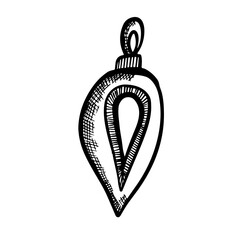 Christmas toy on a Christmas tree on an isolated white background. Christmas element in hand draw style. Vector illustration.