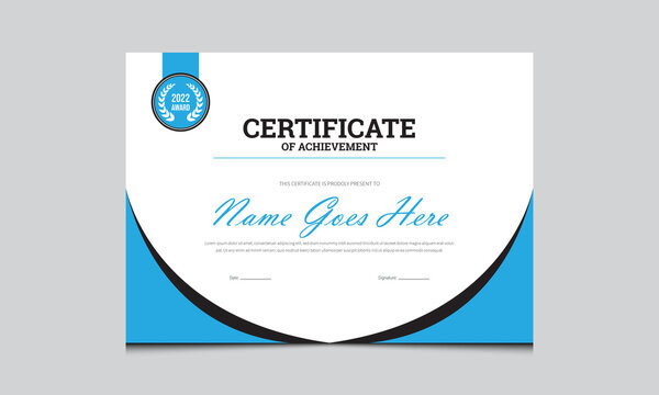 Creative certificate template. Certificate template banner for the print template with dark blue and white clean modern - vector.