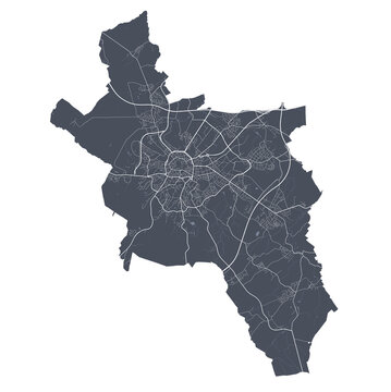 recommend clip art: Aachen map. Detailed map of Aachen city poster with streets. Cityscape vector.