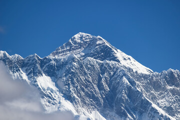 Fototapeta na wymiar Photograph of Mount Everest, the highest mountain in the world, Sagarmatha
