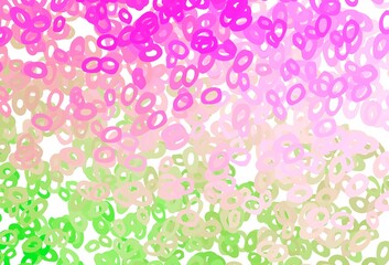 Fototapeta na wymiar Light Pink, Green vector backdrop with dots.