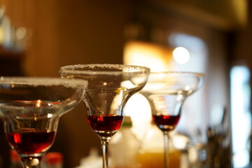 Red cocktail in glass