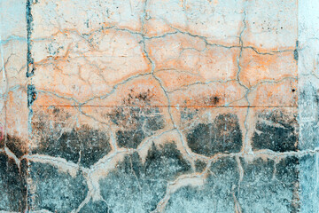 Texture of weathered cracked concrete wall