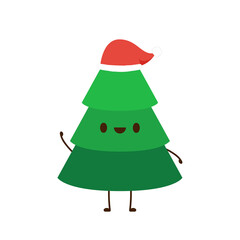 Christmas tree character design. Christmas tree  vector.